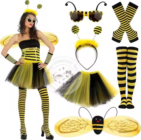 Women Bee Cosplay Costumes Adults Bee Ladybug Stage Performance Costume Props Halloween Party Role P