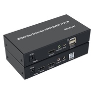 KVM 20 km. fiber HDMI+USB ไฟเบอร์ KVM Extender เครื่องขยายไฟเบอร์ออฟติก HDMI KVM การทำงานระยะไกล