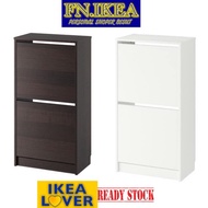 [IKEA] BISSA Shoe Cabinet With 2 Compartments White Colour 49x93cm