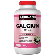 Kirkland Calcium 600 mg with D3 แคลเซียม+วิตามินดี3 ขนาด 500 เม็ด Exp.04/26  บำรุงกระดูก ราคาพิเศษ เหลือ 7 กระปุก