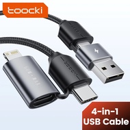 Toocki 60W 4 in 1 Cable USB Type C to USB C / Lightning Fast Charging for Samsung Xiaomi Huawei Realme Oneplus 3A USB Data Cord