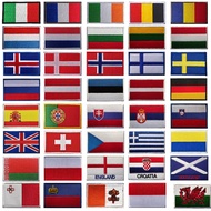 Embroidery flag badges European countries Britain France Germany Spain Portugal Belgium Estonia Neth