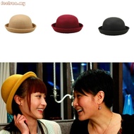 feelsaa Kids Black Party Hat Magician Derby Hat Short Brim Fedora Top Hat for Dress Up and Victorian