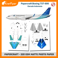 DIY Papercraft Pesawat Boeing 737-800 Garuda Indonesia (Kertas lembaran pola)