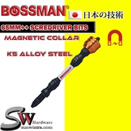 BOSSMAN Heavy Duty ScrewDriver Bit 65mm++ with Magnetic Collar | PH2 | Magnetic Collar Screwdriver B