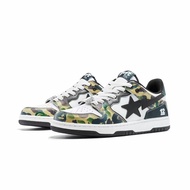 2025 New HOT 【Original】 BAPE STA SK8 COURT Vibe เทรนด์แฟชั่นดาวตกที่ตัดกันสำหรับผู้ชายและผู้หญิงรองเ