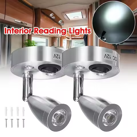New 12V Interior Reading Lights For Campervan Boat Home Trailer Wall Bedside Lamp Universal Spotligh