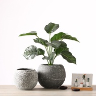 Large Cement Ball-Shaped Flower Pot Nordic Retro Flower Plant Flower Device