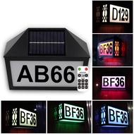 Solar LED Light Outdoor House Number Lighting Address Sign Light Multicolor with Remote LED Solar Lamp Door Plate Wall Lighting