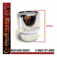 MATA Socket Wrench Bit Socket/ TEKIRO 3/4" 3/4 inch 3/4in DR 6 PT 46 MM (46MM