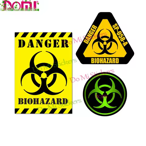 DANGER BIOHAZARD Sign Warning ZOMBIE Bio Hazard Decal Retro-reflective Car Sticker Decal Decor for A