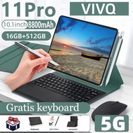 VIVQ 11Pro Tablet PC Baru Tablet PC 16GB + 512GB Android 12 inci HD Layar Besar Tablet PC Wifi Cocok untuk Anak-anak Belajar Android Tablet PC Koneksi Bluetooth