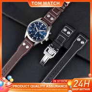 For IWC Leather Strap 21mm 22mm Watch Strap Suitable for Pilot Spitfire Little Prince Mark XVIII Series Leather Strap