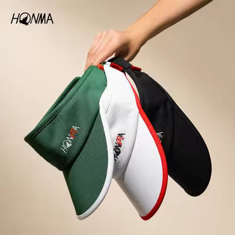 HONMA Women Golf Visor Cap with Bow Scrunchie Breathable Sun Hat Adjustable Sport Tennis Outdoor Cap