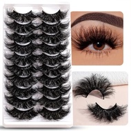 10 Pairs Fluffy False Eyelashes 22mm Long for Deep Eye Socket