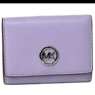 MK 粉紫色真皮皮革 零錢包 卡片零錢夾-現貨在台~M08567