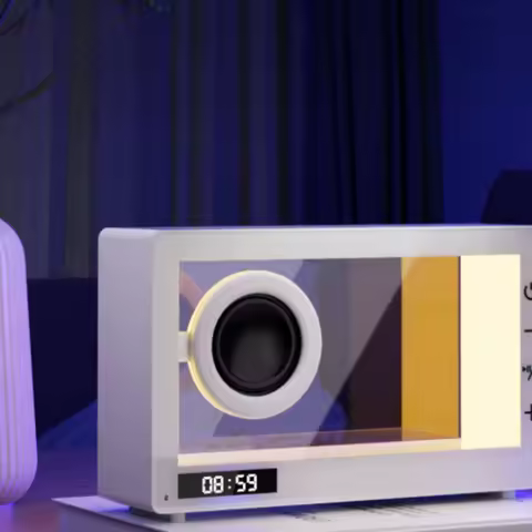 Transparent Speaker Wireless Speaker with Rgb Light Compact Stable for Students, Desk, Bedroom
