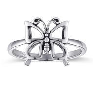 AVECON Womens Butterfly Rings Simple Rings 925 Sterling Silver Rings Womens Stacking Rings Vintage S