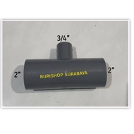 Pvc tee 2" x 3/4" AW RUCIKA/ reducer tee/ verlop tee/ pvc overlop tee 2x3/4 / 2 x 3/4 inch AW RUCIKA