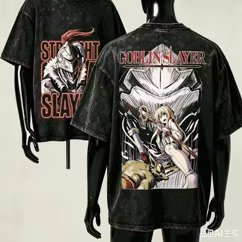 Goblin Slayer Washed T-shirt Anime Lover Harajuku New Model Oversized Vintage Loose Streetwear Class