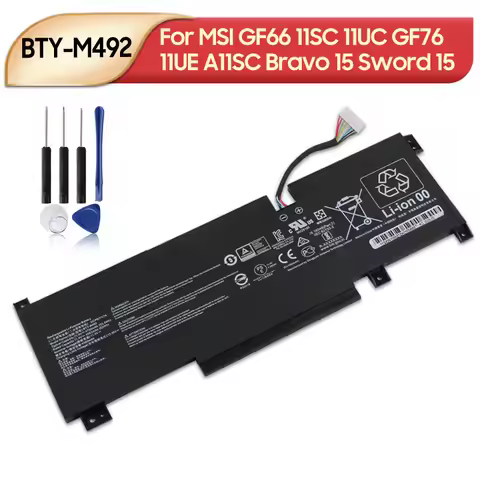 11.4V 53.5Wh 4700mAh New BTY-M492 Battery For MSI Katana GF66 GF76 Pulse GL66 GL76 Sword 15 Bravo 15