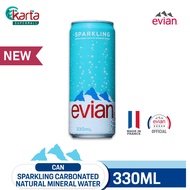 Evian Sparkling Can Natural Mineral Water (330ml)