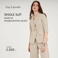 แจ็คเก็ตสูท สีเบจ รูปทรงสุภาพ รุ่น Single Suite Beige-Shape up Double Button สูทเข้ารูปแขนยาวสี่ส่วน Guy Laroche (GAFABE)