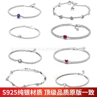 Panjia Dora 925 Sterling Silver Gelang Raket Tenis Siri Tembaga Putih Gelang Bersalut Perak Gelang H