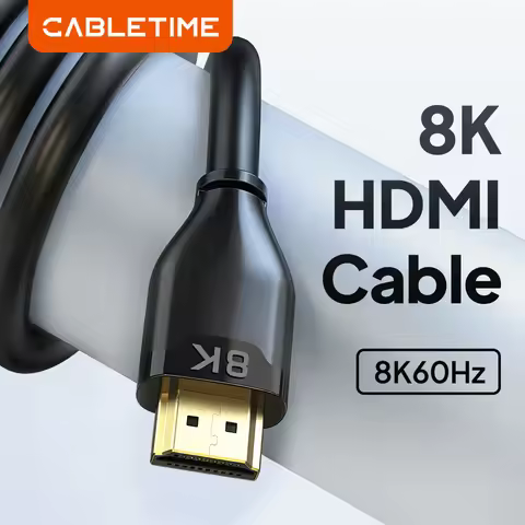 CABLETIME 8K HDMI to HDMI Cable HDMI 2.1 Cable Ultra High Speed Cable 8K@60Hz 4K@120Hz 48Gbps for La