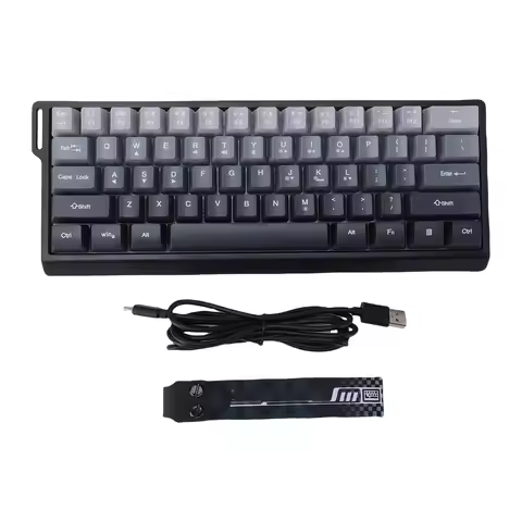 61 Keys Wired Gaming Keyboard 60 Percent RGB Backlit Compact Gaming Keyboard with Lanyard for Laptop