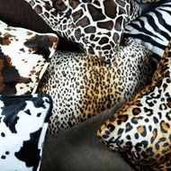 Sofa Cushion Cover Animal Print Velvet Cushion Cover with Tiger Fur Fabric Size 65x65cm