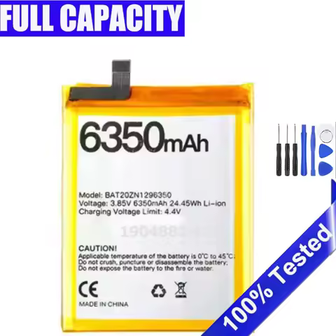 Full New for DOOGEE BAT20ZN1296350 S96 GT Pro Battery 6350mAh For DOOGEE S96 pro Rechargeable Bateri