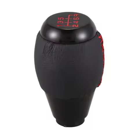 N62R-6 Speed Manual Red Stitching Black Leather Gear Shift Knob For Honda Civic EP3 EJ FD FA SI
