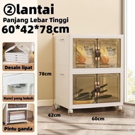Roda 360° Lemari plastik susun ‖Pintu magnet Mainan Storage box ‖ Serbaguna rumah Lemari pakaian ‖ M