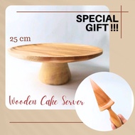 KAYU (Free Gift!) 25cm Mahogany Wooden Cake Stand/Cake Stand/Tart Cake Container