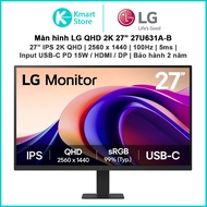 LG QHD 27U631A-B Monitor | 27 2560 x 1440 | 100Hz | 5ms | HDMI/DP/USB-C DP 15W |