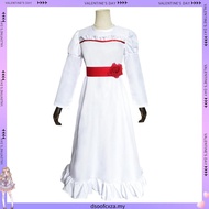 Annabelle Creation Halloween Horror Doll White Dress Cosplay Costume Fancy Dress