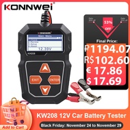 KONNWEI KW208 Automotive Battery Tester yzer For Car 12V Battery Checker 100 to 2000cca Circut Cranking Test Tool PK BST100