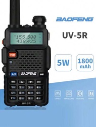 1入組baofeng Uv5r 5w Usb便攜式對講機,長距離vhf/uhf雙頻可充電雙向無線電台,適用於露營打獵愛好者