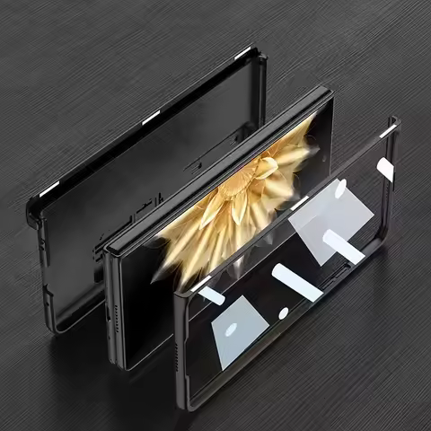 Original Case For Honor Magic V2 Magnetic Hinge Case Anti-knock Outer Screen Glass Stand Matte Hard 