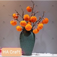 Set vật liệu làm cành quả hồng đẹp từ kẽm nhung làm hoa kẽm nhung