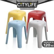 Citylife Plastic Stool Simple Modern Premium Stackable Thickened Living Room Dining Chair Stoolt - (Hold Up To 120kg) D-