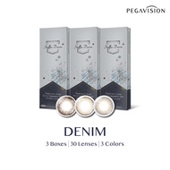 (NEW) PEGAVISION คอนแทคเลนส์สี รายวัน รุ่น DENIM (set 3 กล่อง/ 30 เลนส์)
