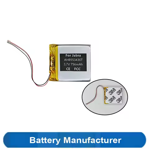 2.8Wh 756mAh AHB553436T 553436 503436 603436 Battery For Jabra Elite 85h Evolve2 Evolve 2 85 Gaming 