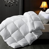 ELNIDO QUEEN Feather Down Comforter Queen Duvet Insert, All Season White Luxury Hotel Fluffy Bed Com