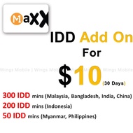 M1 Maxx $10 | IDD Plan Top Up | 300min IDD | 200min IDD | 50min IDD | Recharge | Renewal | M1 Maxx