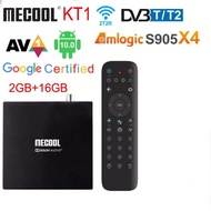 Mecool DVB-T2 KT1ที่ได้รับการรับรองจาก Google กล่องทีวี10 DVB T2 Amlogic S905X4 AV1 4K 2T2R Dual WIF