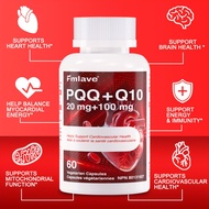 PQQ and CoQ10 Supplement 20mg Plus 100mg-Support Immune and Heart Health-60 Capsules
