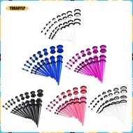 [tdraoylp] 18 Pieces Ear Gauges Stretching Kit Plugs Taper 14G-00G Expanders Piercings Jewelry