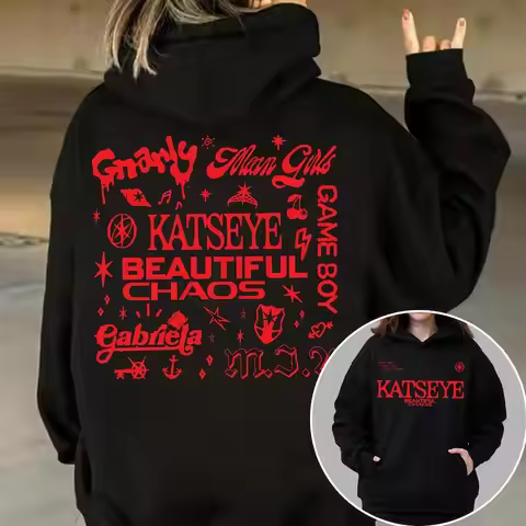Retro Katseye Hoodie Hip Hip Music Group Hoody for Fan Gifts Women Men Long Sleeve Katseye Streetwea